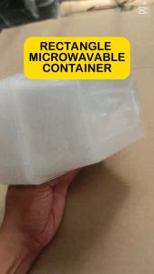 Moolah [10pcs] 500ml-1000ml RECTANGLE MICROWAVABLE CONTAINER business cake dessert plastic stackable