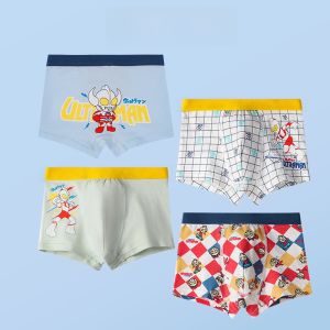 MiiOW | Pure Cotton Boys Underwear Catman Ultraman Cartoon Print Comfortable Breathable Boys Boxer Shorts Anti Slip Suitable For Kids