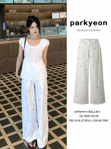 Quần Ống Rộng in Hình Táo Mùa Hè Mỏng Cạp Cao Cho Nữ Quần Dài Ống Đứng Rộng Rãi Thoải Mái