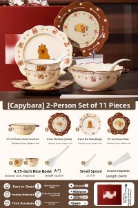 mornenjoy | Cute Cartoon Bowl and Plate Set Gift