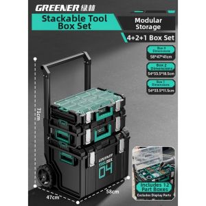 GREENER | Large Capacity Combination Tool Box Set with Multi-function Handle