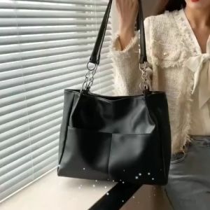 IELGY Kasual Sisi Lembut Tas Wanita Berkapasitas Besar Baru Populer Gaya Ledakan Semua Pertandingan Tote Bag Fashion Tas Ember Bahu