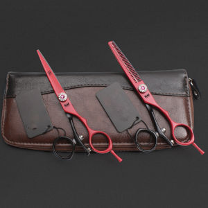 Barbertop Japan 440C Salon Hairdressing Scissor 6 Inch Barber Flat Tooth Scissor Set Storage Bag Stlying Tools