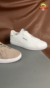 Sneaker Reebok Court Clean Pria Kulit Sintetis Putih Polos Gaya Korea