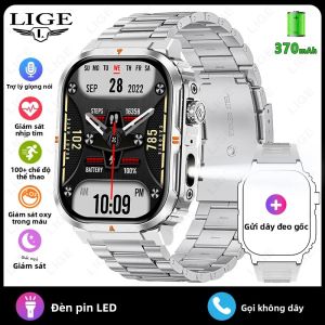 Đồng Hồ Thông Minh LIGE Màn Hình HD 2.01 Inch Điều Khiển Bằng Giọng Nói AI Cuộc Gọi Bluetooth Theo Dõi Sức Khỏe Đồng Hồ Thể Thao Dành Cho Nam Và Nữ
