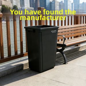 Large Capacity Square Open Top Trash Can 40L