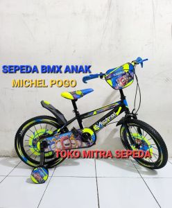 Sepeda BMX Anak Laki Laki Michel Pogo Ukuran 16 Inch Usia 4 8 Tahun