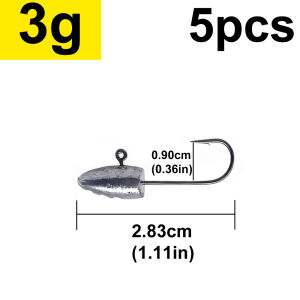 Lurestiker 2g 3g 5g 7g 10g 5pcs fishing lure jig lead head micro-object hook for mini soft worm lure drop shot root fish tackle