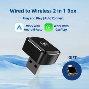 CarPlay Android Auto Wireless Adapter USB Dongle Car Mini Box Plug And Play Universal For VW Toyota Nissan Honda Ford