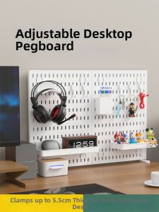 QINFEI | Desktop Storage Rack with Hooks and Baskets