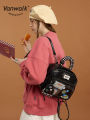 VANWALK Original Pizza Series Backpack Macaron Style Soft PU Material Leisure Casual Youth Shoulder Bag Traveling Outfit. 