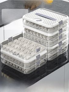 Food Grade Dumpling Box Freezer Storage Container Frozen Food Organizer Fridge Special Dumplings Paste Special Storage Box