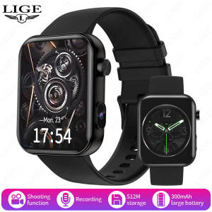 LIGE 2025 New 512MB Camera Smartwatch 1.91" HD Wireless Call Video Sound Recording Sports Waterproof Smart Watch For Android iOS