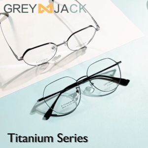 Grey Jack Frame Kacamata Bisa Minus Antiradiasi Blueray Photocromic Titanium Style Oval T- 98435