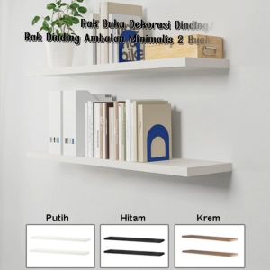 DEcTionS Rak Buku Tempel Dinding / Floating Shelves / Ambalan Dinding Minimalis 2 buah 80x16cm