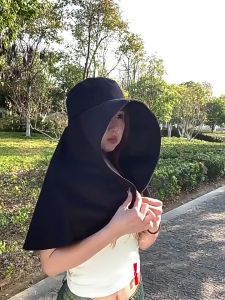 หมวกมาดามดูไบ หมวกแฟชั่นผู้หญิง หมวกกันแดดและม่านบังแดด สำหรับผู้หญิง เหมาะสำหรับการออกไปเที่ยว ป้องกันแสงแดดบวกปีกผ้านุ่ม