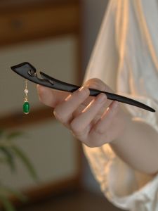 เรียบหรู ไข่มุก สีดำ กิ๊บไม้มะเกลือ ผู้หญิง เครื่องประดับผมสไตล์จีนใหม่ไข่มุกธรรมชาติความรู้สึกระดับไฮเอนด์เครื่องประดับผมแบบดั้งเดิม