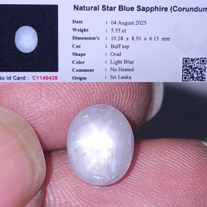 natural very light blue sapphire STRONG STAR ceylon safir srilanka no treatment