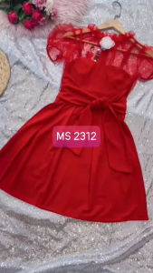MYDU SHOP | MS 2312 – ĐẦM THUN XOÈ DỰ TIỆC TAY LƯỚI PHỒNG DUYÊN DÁNG