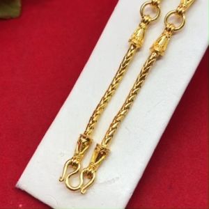 สร้อยคอทองลายสี่เสาเเน่นหัวจรวด 3 ห่วง 20 นิ้ว เทียบเท่าน้ำหนัก 2 บาท ชุบทอง ใส่ออกงานได้ ใส่ได้ทุกโอาส รูปถ่ายจากสินค้าจริง