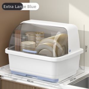 XINLUO | Lid-covered Dish Draining Storage Rack Drip Dry Tableware Organizer Heavy Duty