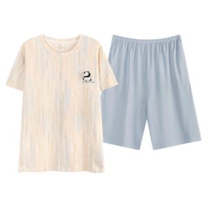 Đồ ngủ nữ MiiOW bằng cotton pha cổ tròn tay ngắn in hoạt hình