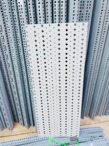 Mâm kệ sắt lỗ rộng 40cm (trắng đen) Mâm lắp kệ sắt V lỗ - Mâm sơn tĩnh điện