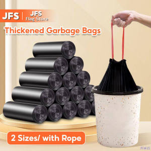 JFS 45pcs Disposable Large Trash Bag Durable Plastic Home Kitchen Drawstring Waste Bin Plastic Bag