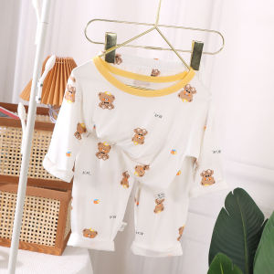 ฤดูร้อน Modal สําหรับเด็ก ชุดนอน Set Boy เด็กผู้หญิง แขนกุด ระบายอากาศได้ดี เครื่องปรับอากาศ ชุดสูท ใส่สบาย นุ่ม ผ้าเสื้อผ้าที่บ้าน