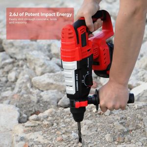Rotary Hammer Drill For Mi.lwaukee M18 2.6J Hammer Drill With 4 Modes 360° Rotating Handle SDS-Plus Chuck Brushless Motor