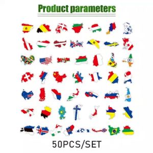 50PCS Sticker Country National Flag Graffiti Stickers Waterproof Snowboard Luggage Fridge Guitar Decals Cool Sticker Kid Toy Gift
