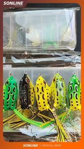 SONLINE Umpan Katak Lure Dengan Rumbai Ekor Umpan Pancing Permukaan FO004