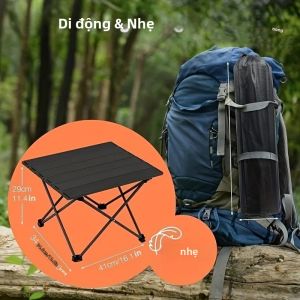 Bàn Cắm Trại Gấp Gọn Di Động Bàn Ăn Dã Ngoại Ngoài Trời Nhẹ Dùng Cho Đi Bộ Đường Dài Du Lịch Tiệc Nướng Ngoài Trời - Bàn Du Lịch Bền Bỉ