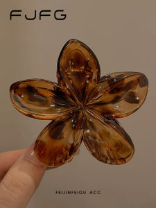 French Vintage Floral Hair Clip Womens Elegant High-End Feeling Back of Head Updo Shark Clip 2024 New Summer Original Design