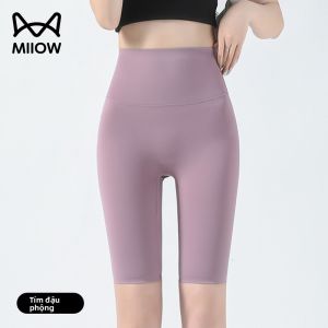 Quần đùi tập yoga MiiOW Cat Person nữ mỏng cạp cao nâng bụng