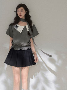 KEIKO | Retro Puff Sleeves Irregular Collar Shirt