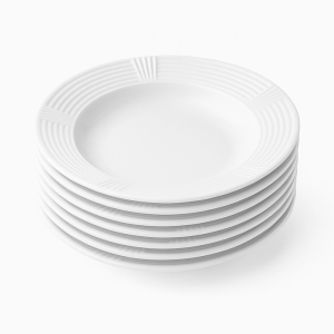 Melamine Dinner Plate - 6pcs 9.5" inchDinnerware Dishes Set for Indoor and Outdoor Use Break-resistant and Lightweight (24CM)