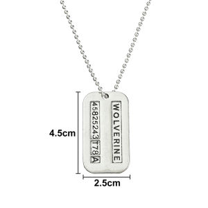 X-Men Wolverine Military Card Necklace Pendant Fashion Superhero Logan Howlett Cosplay Periphery Keychain