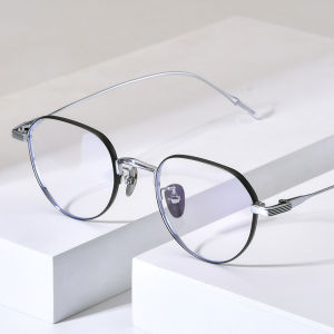 แว่นตาไทเทเนี่ยมกรอบแว่นตาอัลลอยด์สำหรับผู้ชายแว่นตาแว่นกันแดดสไตล์เรโทรน้ำหนักเบาแว่นตาดีไซน์แบรนด์น้ำหนักเบา80803