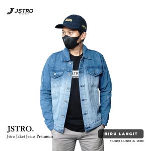 Jstro Jaket Jeans Denim Garmen Biru Langit