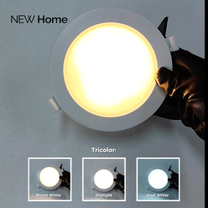 New Home 9W 12W LED Panel Light Round Tricolor 3 Color Ceiling Downlight Energy Saving