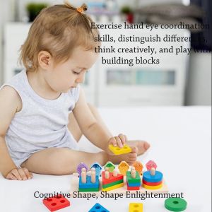 2 IN 1 FISHING COLUMN / Mainan edukasi anak Preschool Puzzle GAME/ Wooden toys/ Basic shape/ bentuk geometri / Pancingan / Balok susun /Bermain sambil belajar / Mainan edukasi kayu