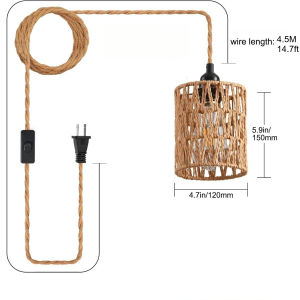 JOYINLED Plug in Pendant Light Industrial Hanging Light with Plug in Cord ON/OFF Switch Farmhouse Vintage Hanging Lamps for Home
