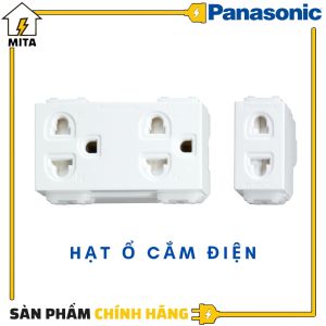 Hạt Module ổ cắm Panasonic Wide - Ổ cắm đơn 2 chấu 1081-7SW - Ổ cắm đôi 3 chấu WEV1582-7SW - MITA