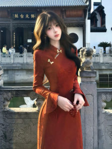 CHANGTONG | Đầm Truyền Thống Đỏ Hai Mảnh