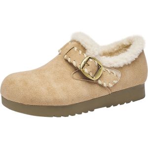 Agsdon | Womens Fleece-Lined Full-Coverage Slip-On Thick Sole Winter Clogs