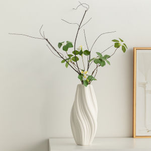Hiện Đại Tối Giản Trắng Bình Hoa Gốm Sứ Bắc Âu Trang Trí Sáng Tạo Hoa Khô Hoa Tươi Phòng Khách Để Bàn Học Trang Trí