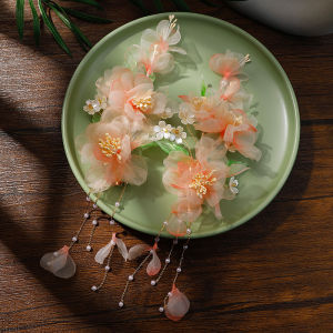 Traditional Chinese Hanfu Hair Accessories Girls Children Fairy Atmosphere Silk Flower Hair Clips Pair of Girls Hair Decorations