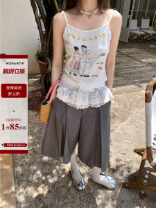 Cotton Blend Double Lace Design Womens Summer Shorts