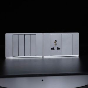 Hadiah Inbow Soket Saklar Lampu Ganda/Triplan/Quadruplin Matte dengan Panel Rata dan Material Retardant Api - Kualitas Premium